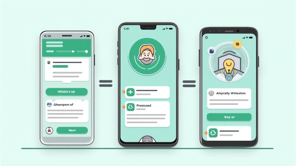 Comparison grid showing different status saver app interfaces on Android devices