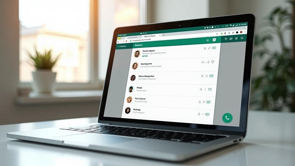 Computer screen showing WhatsApp Web interface with status section highlighted